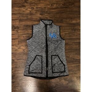 Womens Size Med. Herringbone Puffer Vest Gameday Couture Gold Zipper Runs Medium